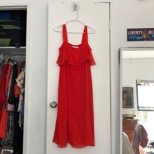 & Other Stories Poppy Red Silk Dress Size 6